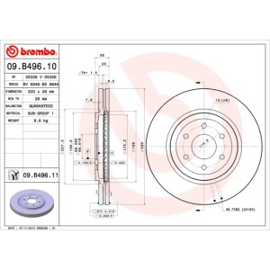 BREMBO Bremsscheibe 09.B496.10