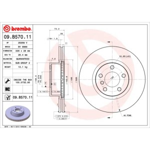 BREMBO COATED DISC LINE Bremsscheibe 09.B570.11