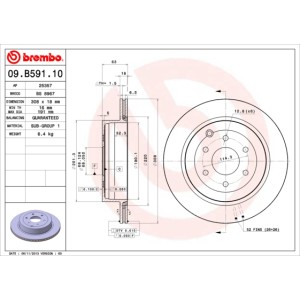 BREMBO Bremsscheibe 09.B591.10