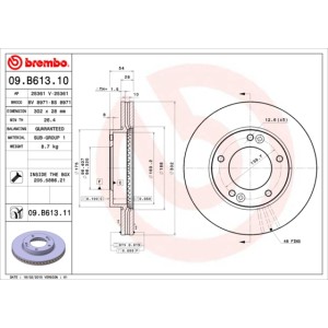 BREMBO COATED DISC LINE Bremsscheibe 09.B613.11