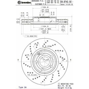 BREMBO COATED DISC LINE Bremsscheibe 09.B742.51