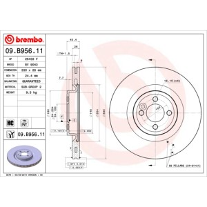 BREMBO COATED DISC LINE Bremsscheibe 09.B956.11