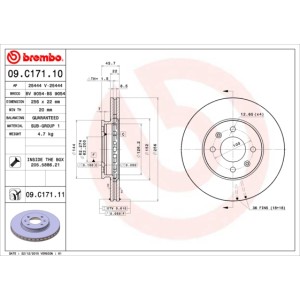 BREMBO COATED DISC LINE Bremsscheibe 09.C171.11