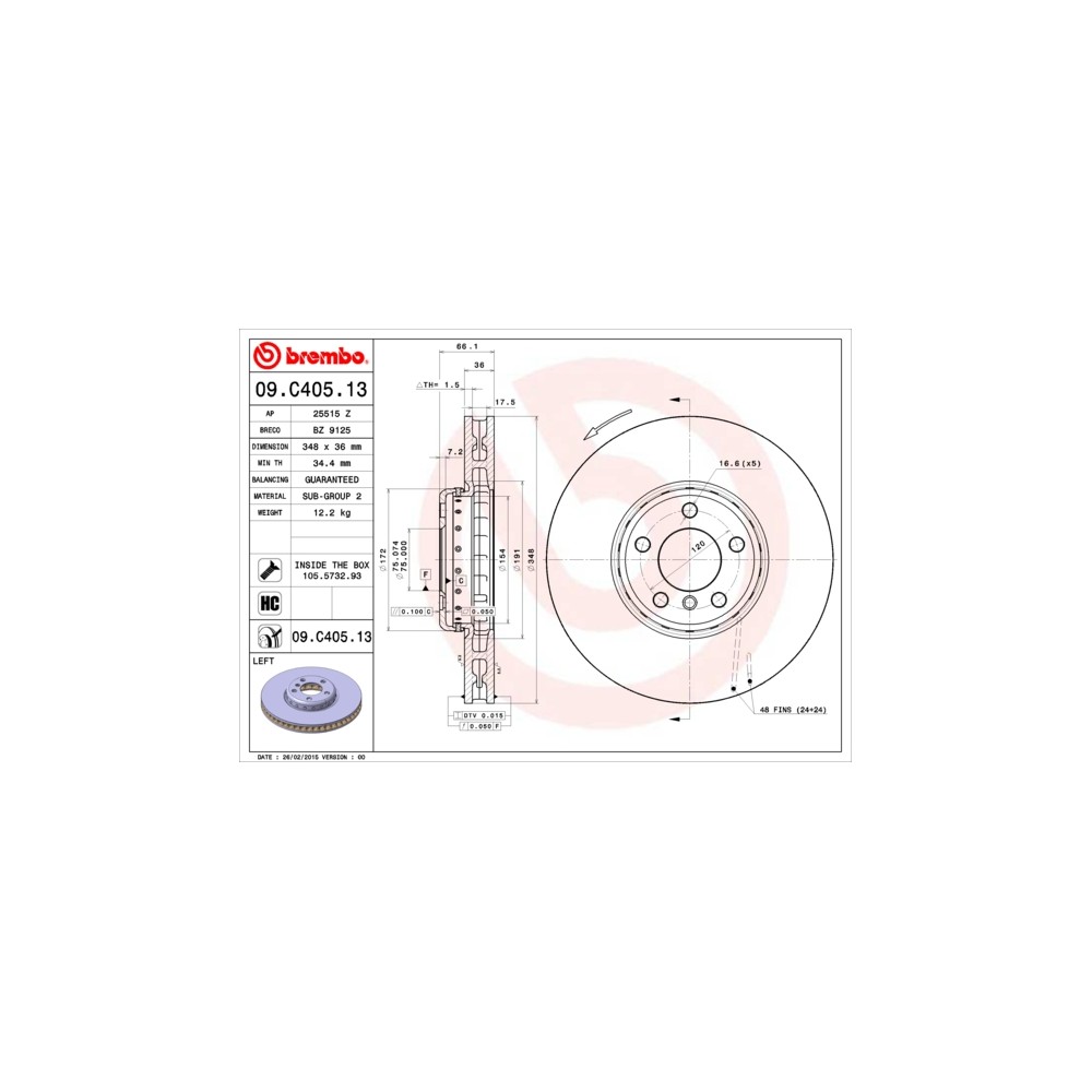 BREMBO TWO-PIECE DISCS LINE Bremsscheibe 09.C405.13