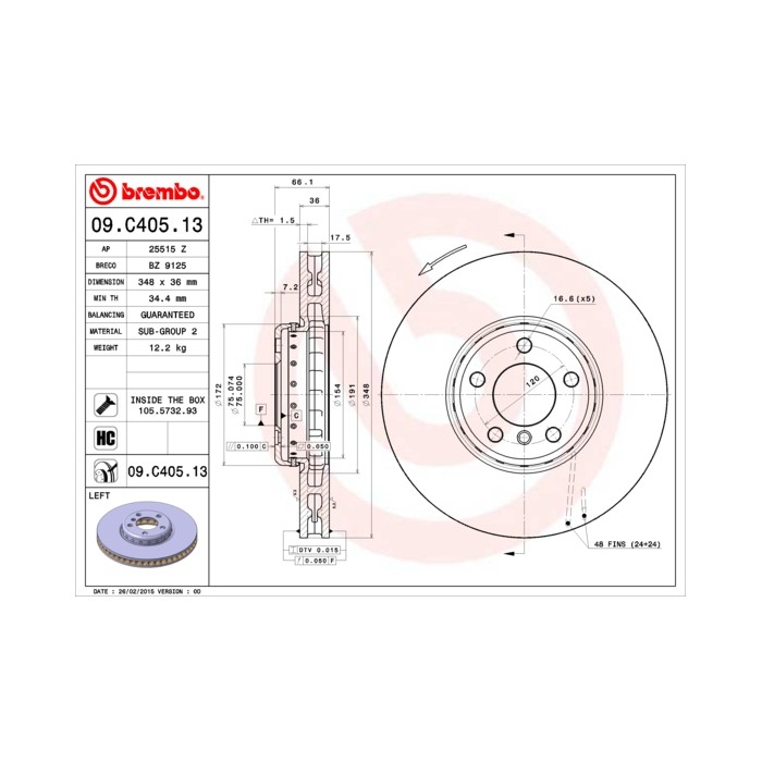 BREMBO TWO-PIECE DISCS LINE Bremsscheibe 09.C405.13