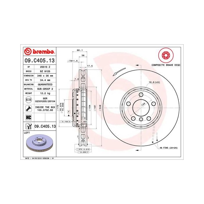 BREMBO TWO-PIECE DISCS LINE Bremsscheibe 09.C405.13