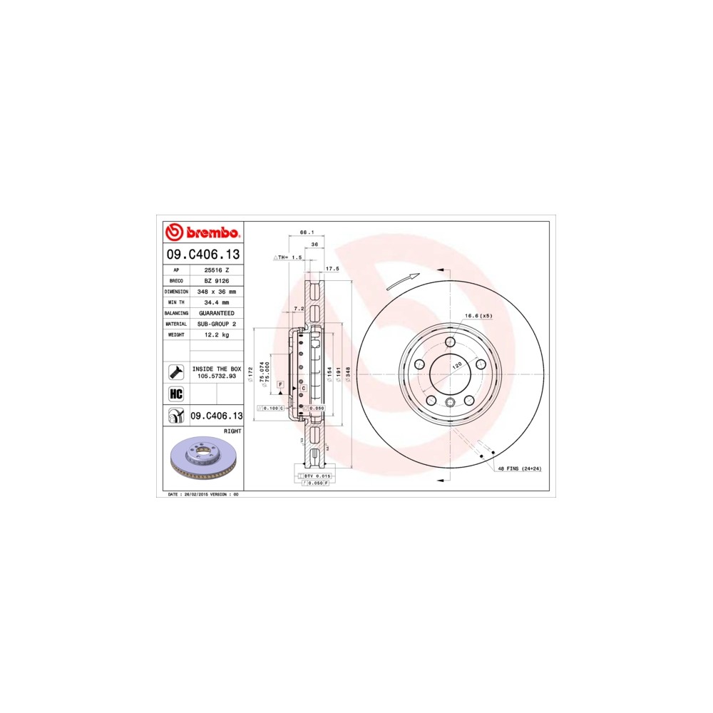 BREMBO TWO-PIECE DISCS LINE Bremsscheibe 09.C406.13