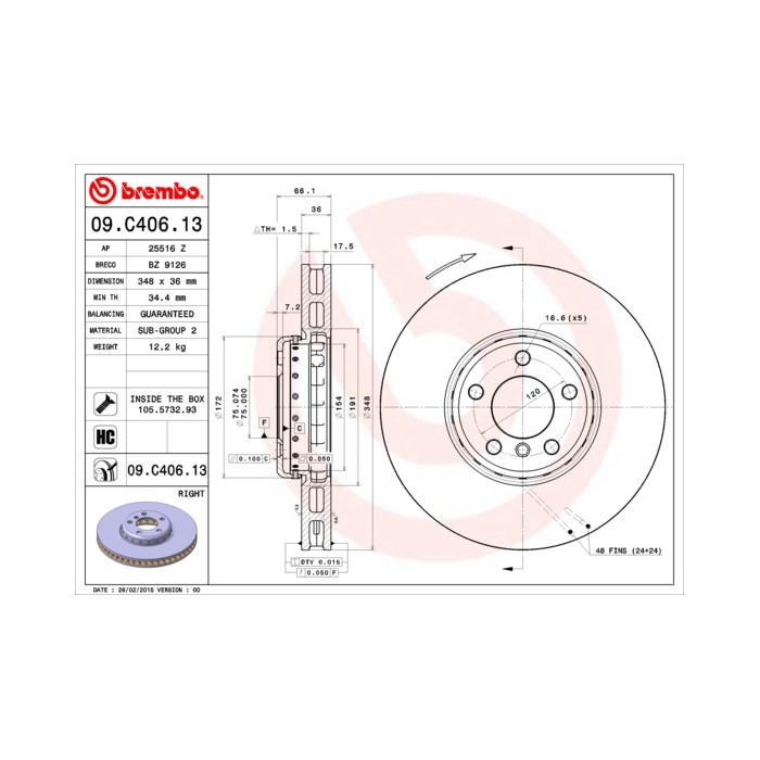 BREMBO TWO-PIECE DISCS LINE Bremsscheibe 09.C406.13