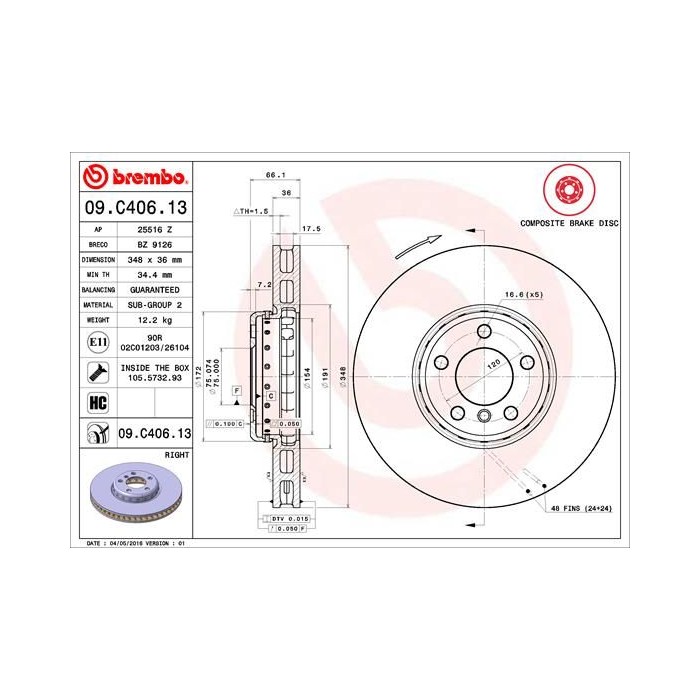 BREMBO TWO-PIECE DISCS LINE Bremsscheibe 09.C406.13