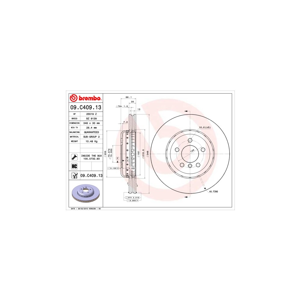 BREMBO TWO-PIECE DISCS LINE Bremsscheibe 09.C409.13