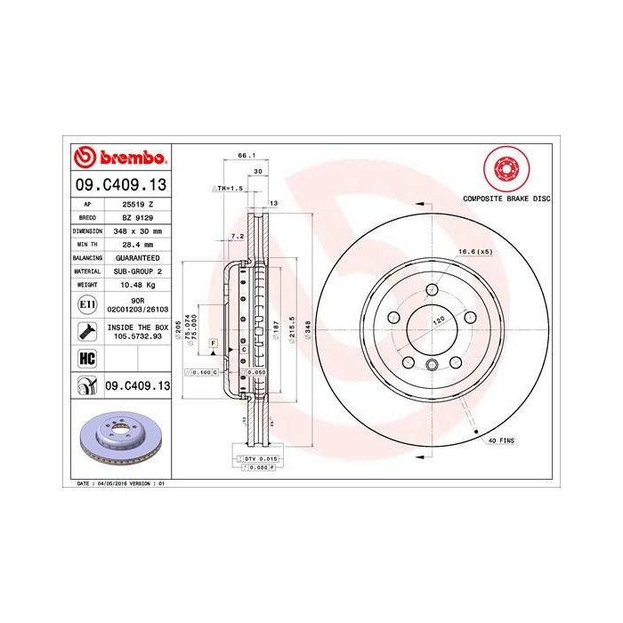 BREMBO TWO-PIECE DISCS LINE Bremsscheibe 09.C409.13