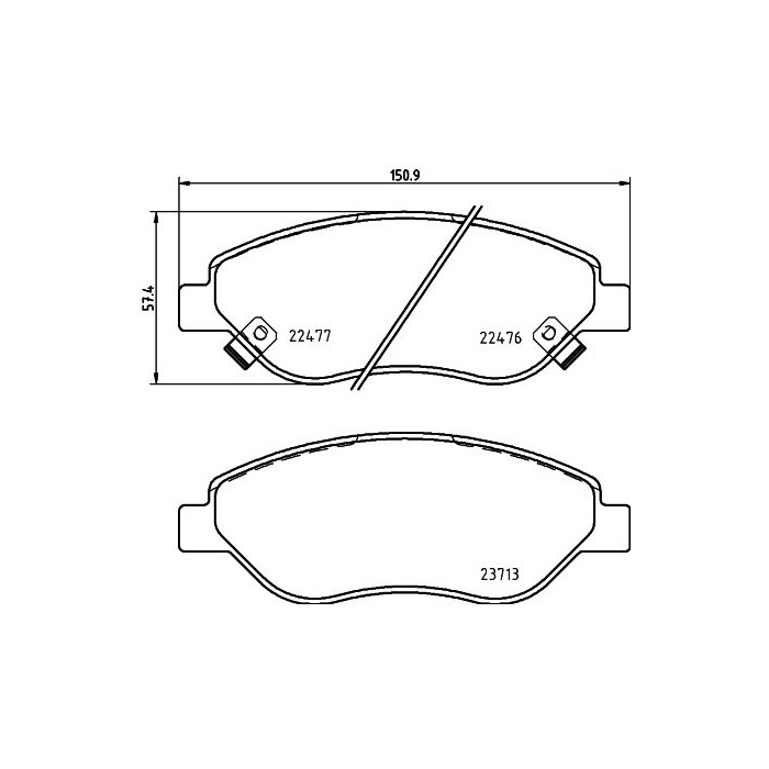 BREMBO Bremsbelagsatz, Scheibenbremse P23178