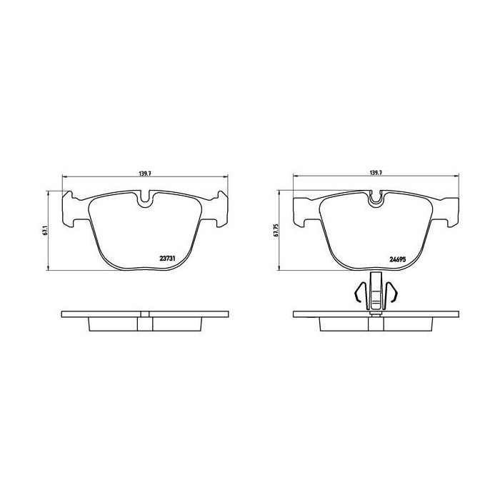 BREMBO Bremsbelagsatz, Scheibenbremse P06053