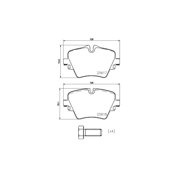 BREMBO Bremsbelagsatz, Scheibenbremse P06093