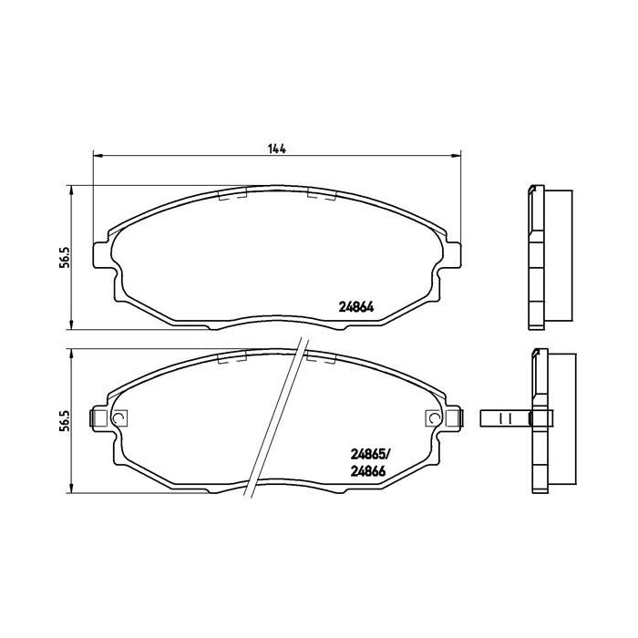 BREMBO Bremsbelagsatz, Scheibenbremse P10007