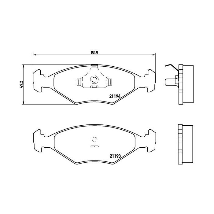 BREMBO Bremsbelagsatz, Scheibenbremse P23040
