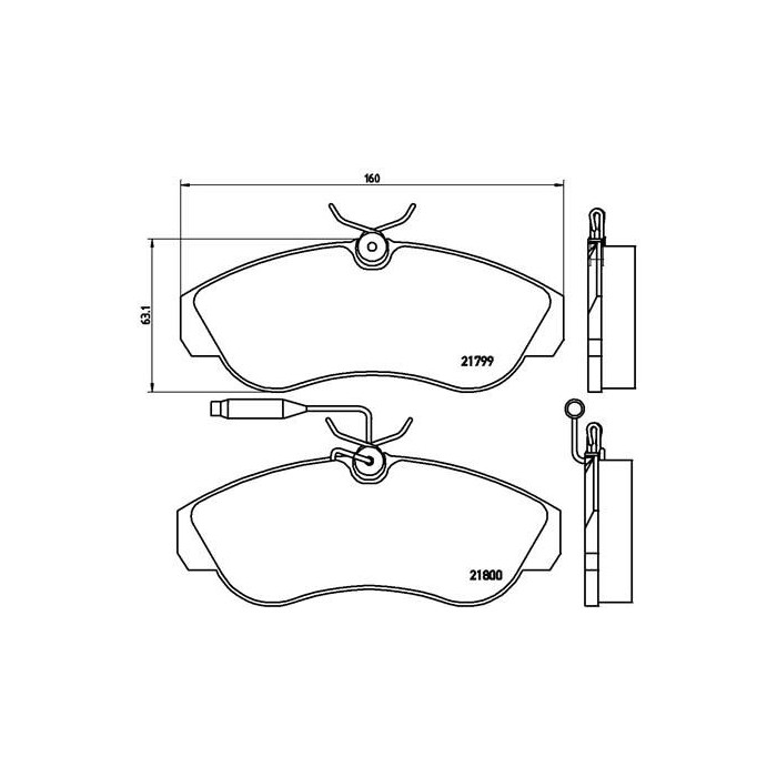 BREMBO Bremsbelagsatz, Scheibenbremse P23069