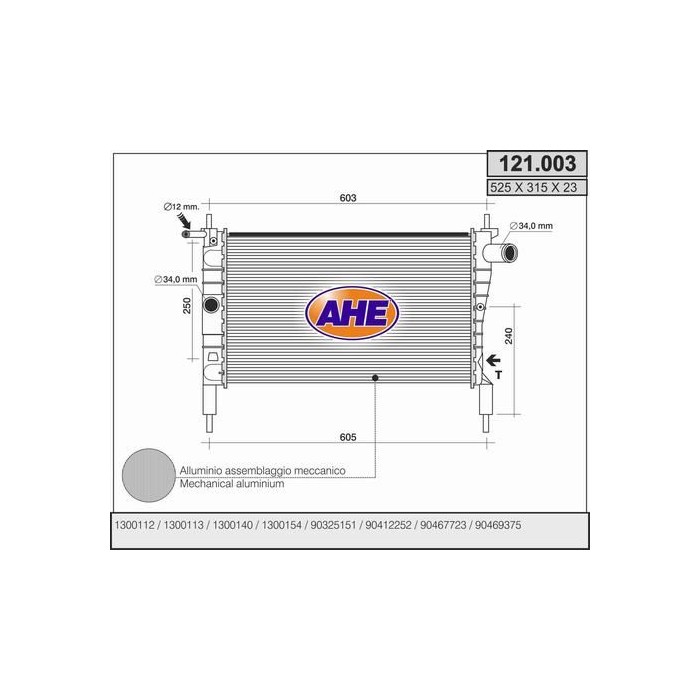 AHE Kühler, Motorkühlung 121.003