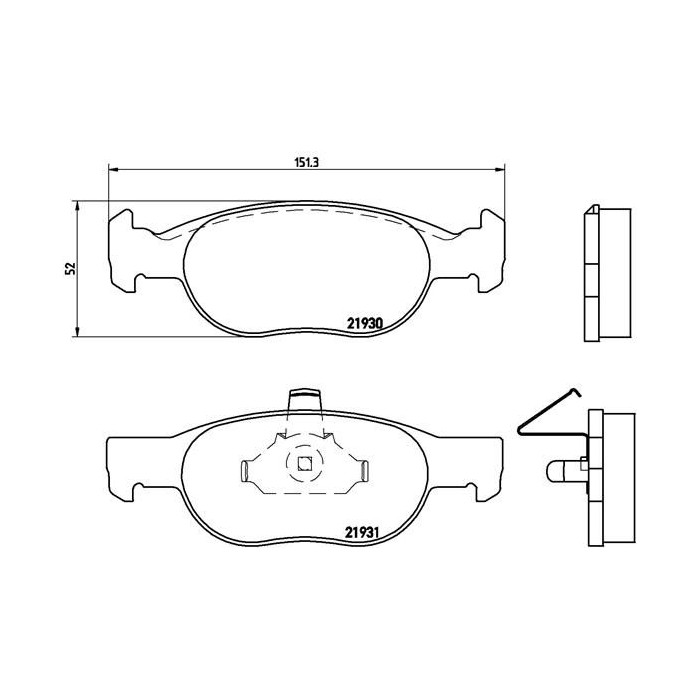 BREMBO Bremsbelagsatz, Scheibenbremse P23073