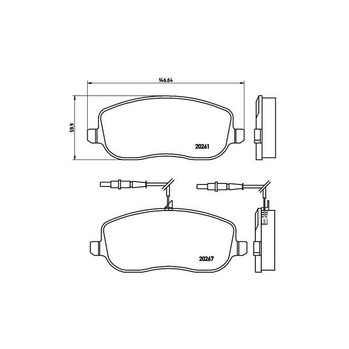 BREMBO Bremsbelagsatz, Scheibenbremse P23090