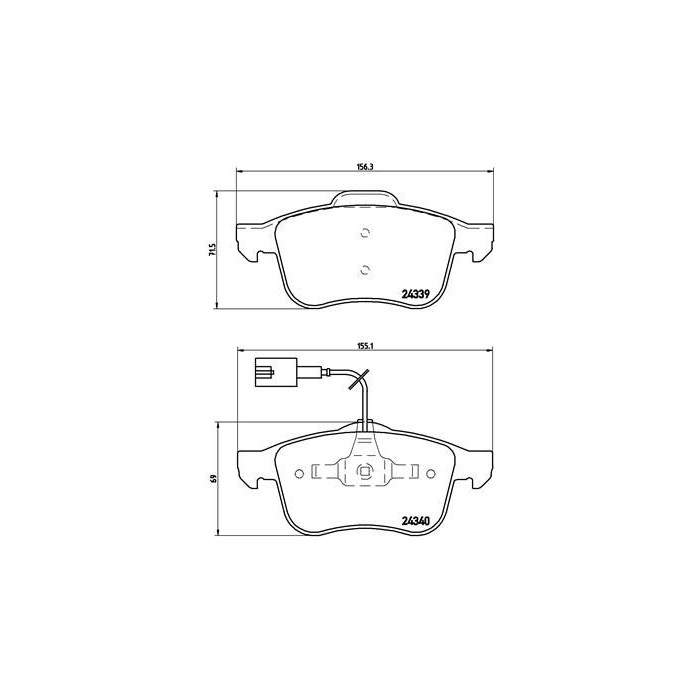 BREMBO Bremsbelagsatz, Scheibenbremse P23103