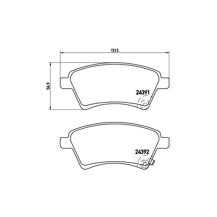 BREMBO Bremsbelagsatz, Scheibenbremse P23105