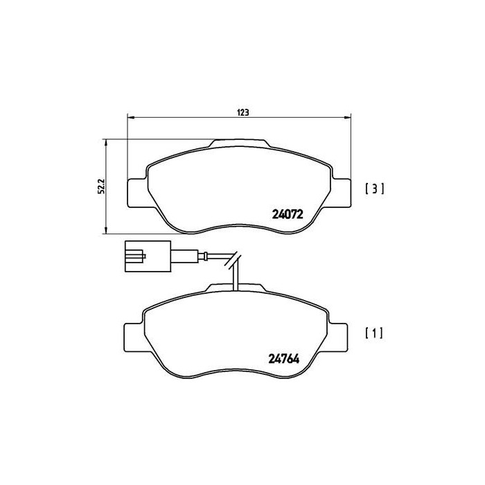 BREMBO Bremsbelagsatz, Scheibenbremse P23107