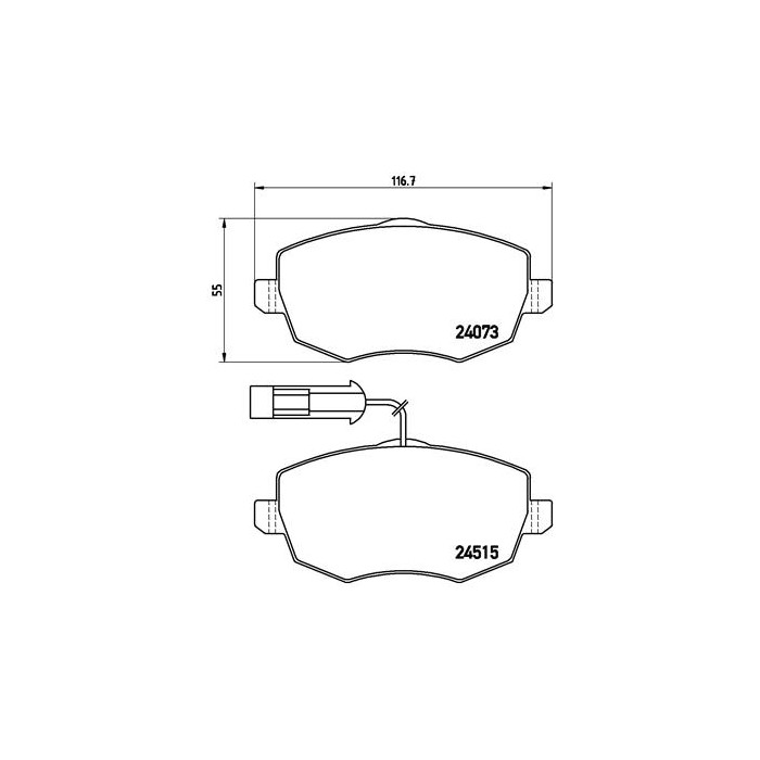 BREMBO Bremsbelagsatz, Scheibenbremse P23127