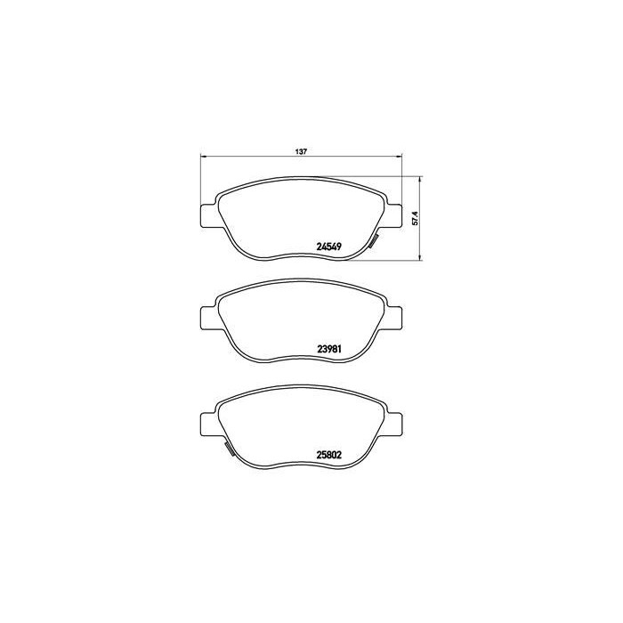 BREMBO Bremsbelagsatz, Scheibenbremse P23153