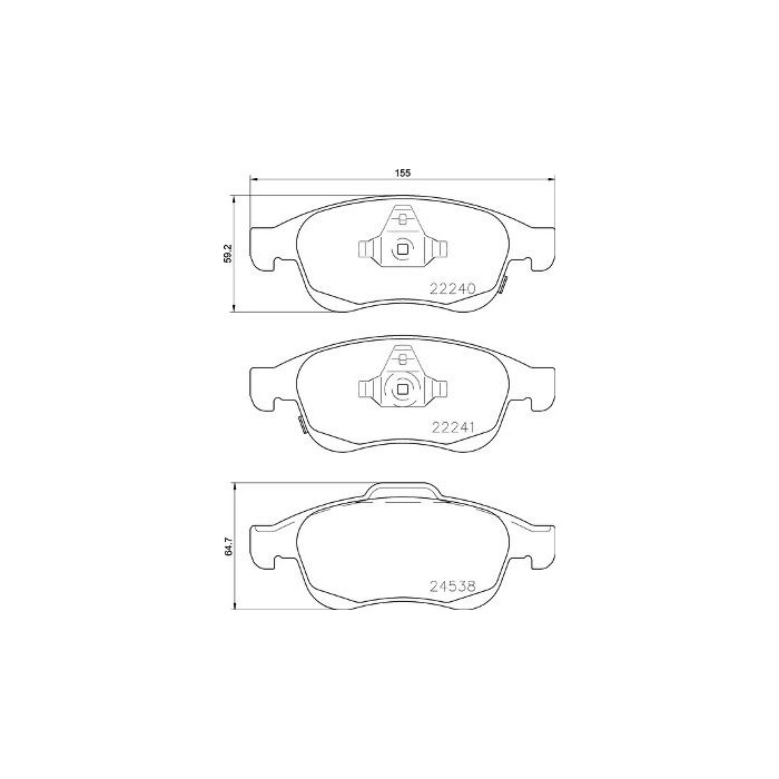 BREMBO Bremsbelagsatz, Scheibenbremse P23165