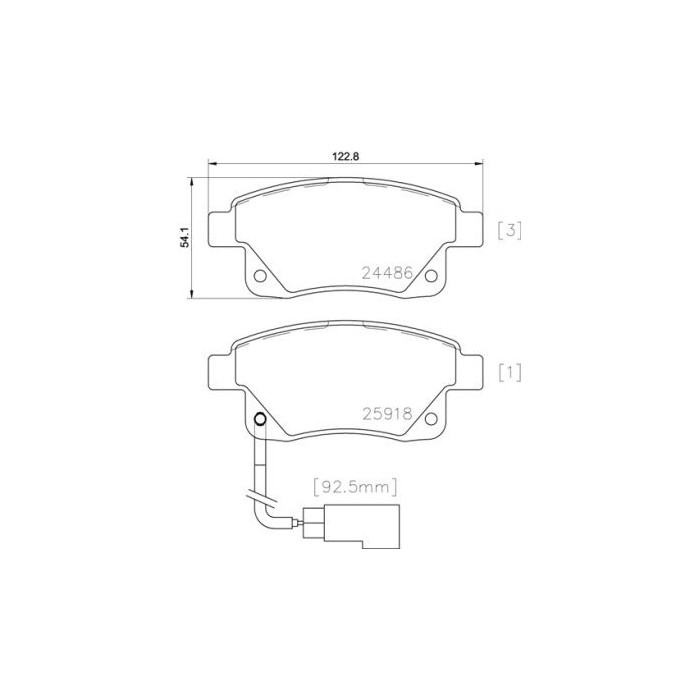 BREMBO Bremsbelagsatz, Scheibenbremse P24066