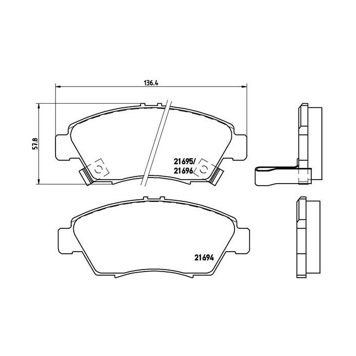 BREMBO Bremsbelagsatz, Scheibenbremse P28023