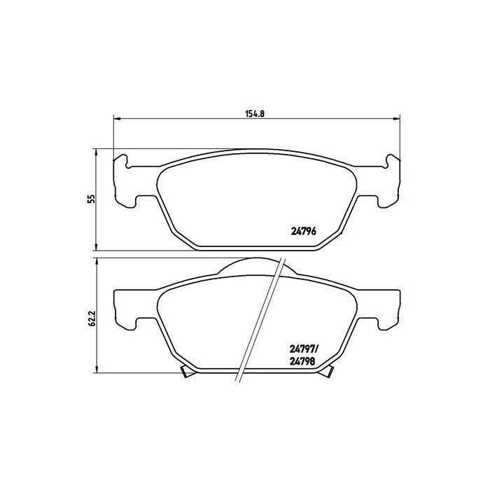 BREMBO Bremsbelagsatz, Scheibenbremse P28044