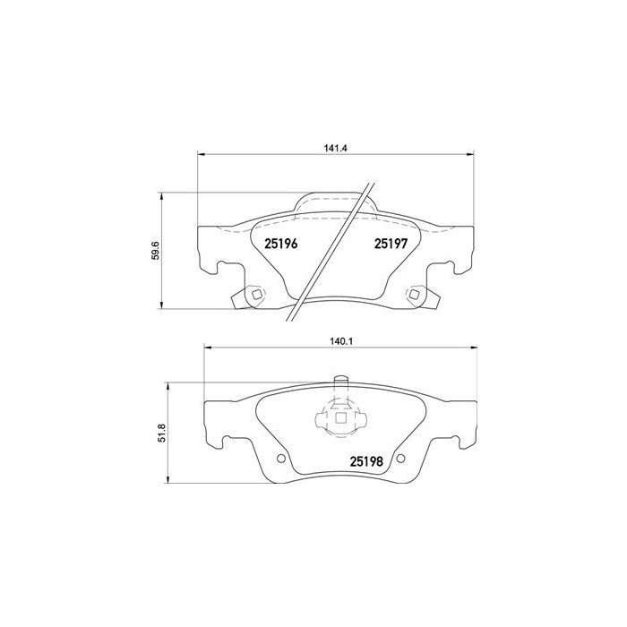 BREMBO Bremsbelagsatz, Scheibenbremse P37016