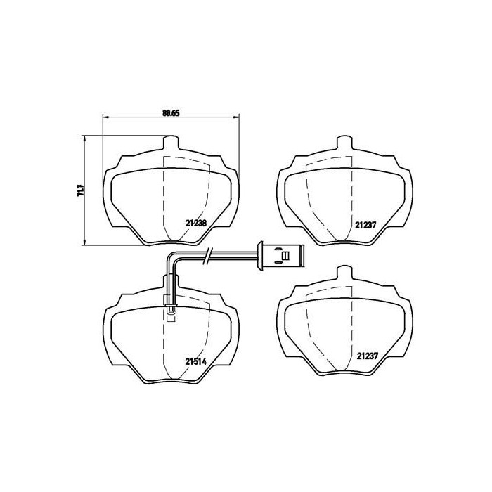 BREMBO Bremsbelagsatz, Scheibenbremse P44003