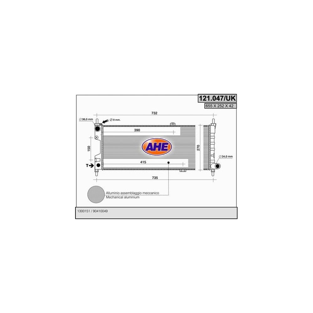 AHE Kühler, Motorkühlung 121.047/UK