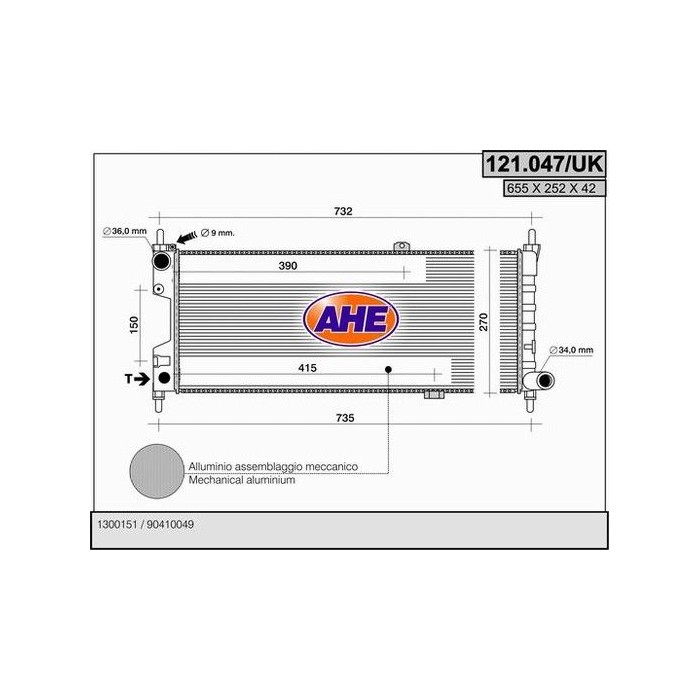 AHE Kühler, Motorkühlung 121.047/UK