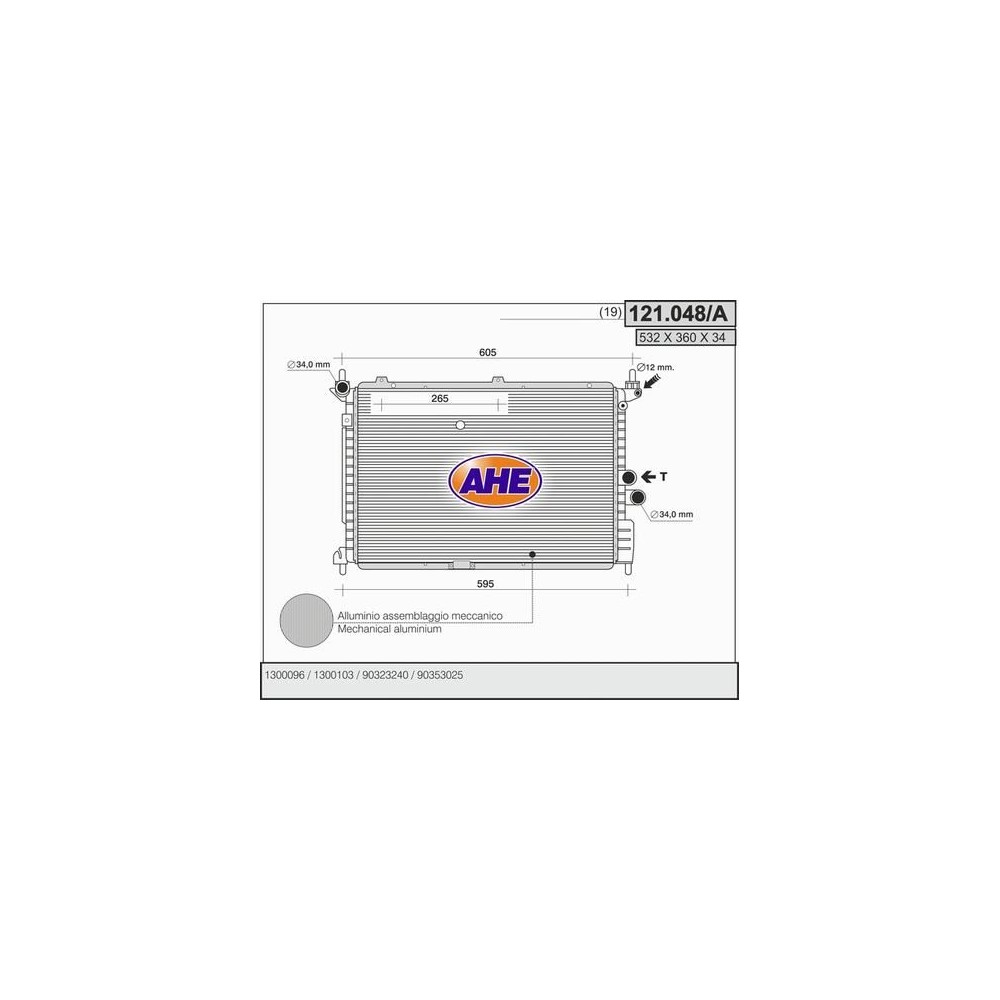AHE Kühler, Motorkühlung 121.048/A