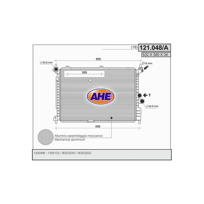 AHE Kühler, Motorkühlung 121.048/A