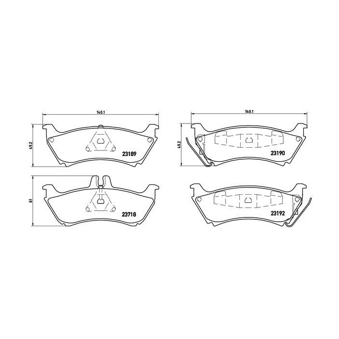 BREMBO Bremsbelagsatz, Scheibenbremse P50044