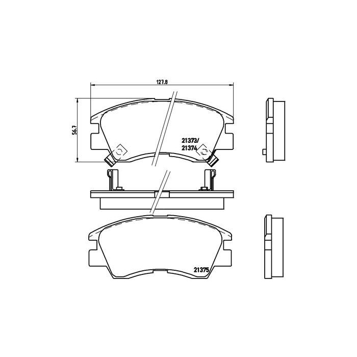 BREMBO Bremsbelagsatz, Scheibenbremse P54008