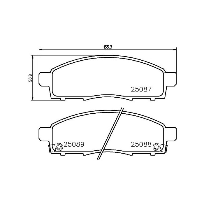 BREMBO Bremsbelagsatz, Scheibenbremse P54055