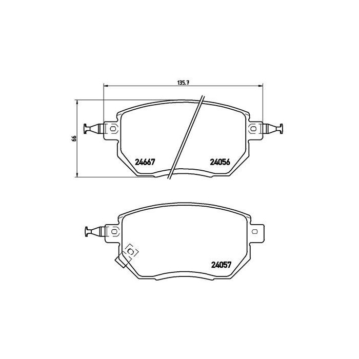 BREMBO Bremsbelagsatz, Scheibenbremse P56051