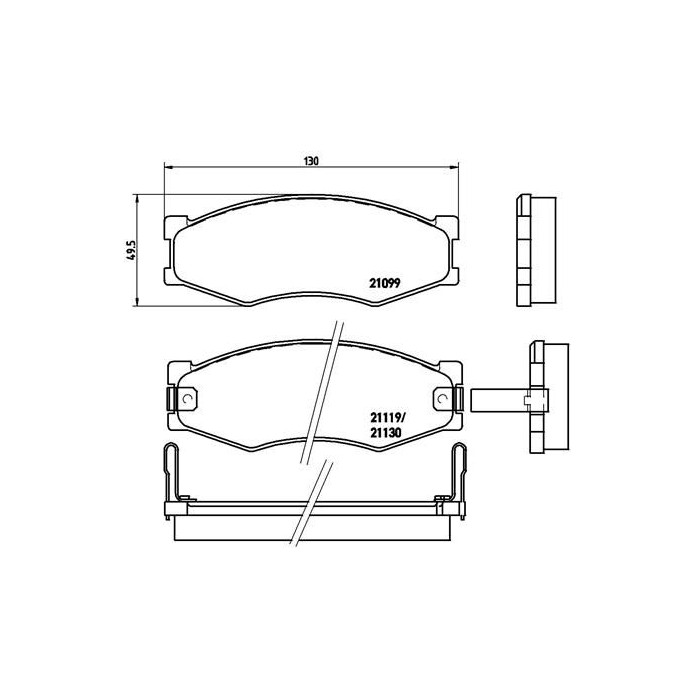 BREMBO Bremsbelagsatz, Scheibenbremse P56056