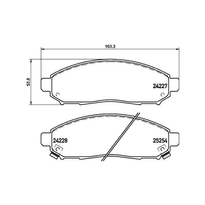 BREMBO Bremsbelagsatz, Scheibenbremse P56096