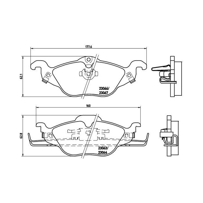BREMBO Bremsbelagsatz, Scheibenbremse P59030