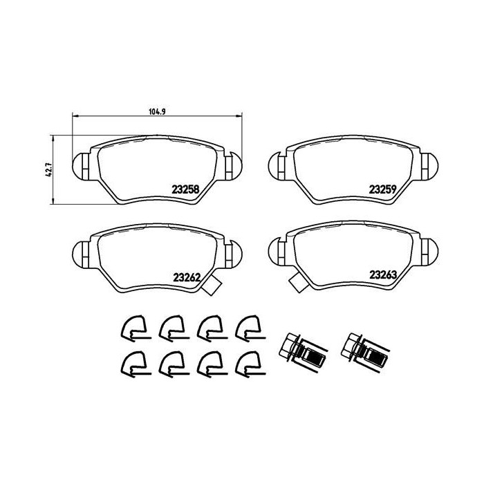 BREMBO Bremsbelagsatz, Scheibenbremse P59031