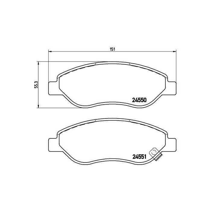 BREMBO Bremsbelagsatz, Scheibenbremse P59053