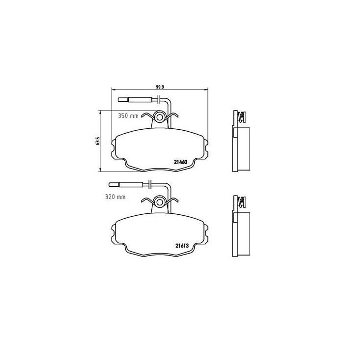 BREMBO Bremsbelagsatz, Scheibenbremse P61043