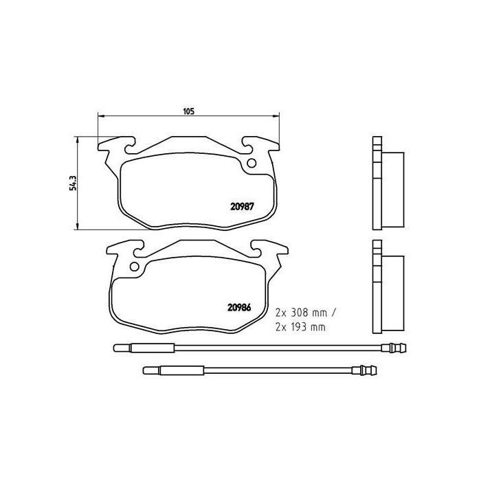 BREMBO Bremsbelagsatz, Scheibenbremse P61044